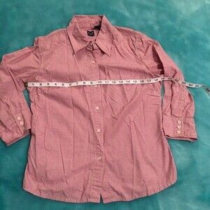 GAP thin red square pattern medium dress shirt